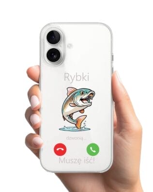 Etui do iPhone 16, przeźroczyste, silikonowe Flexi, rybki dzwonią
