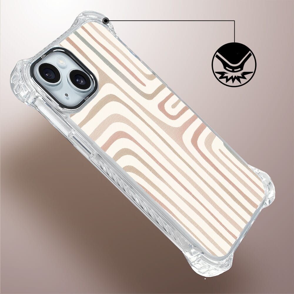 Etui do iPhone 15 Plus IBIZU DropGuard Ultra z MagSafe, Boho, Piaskowy labirynt - obrazek 4