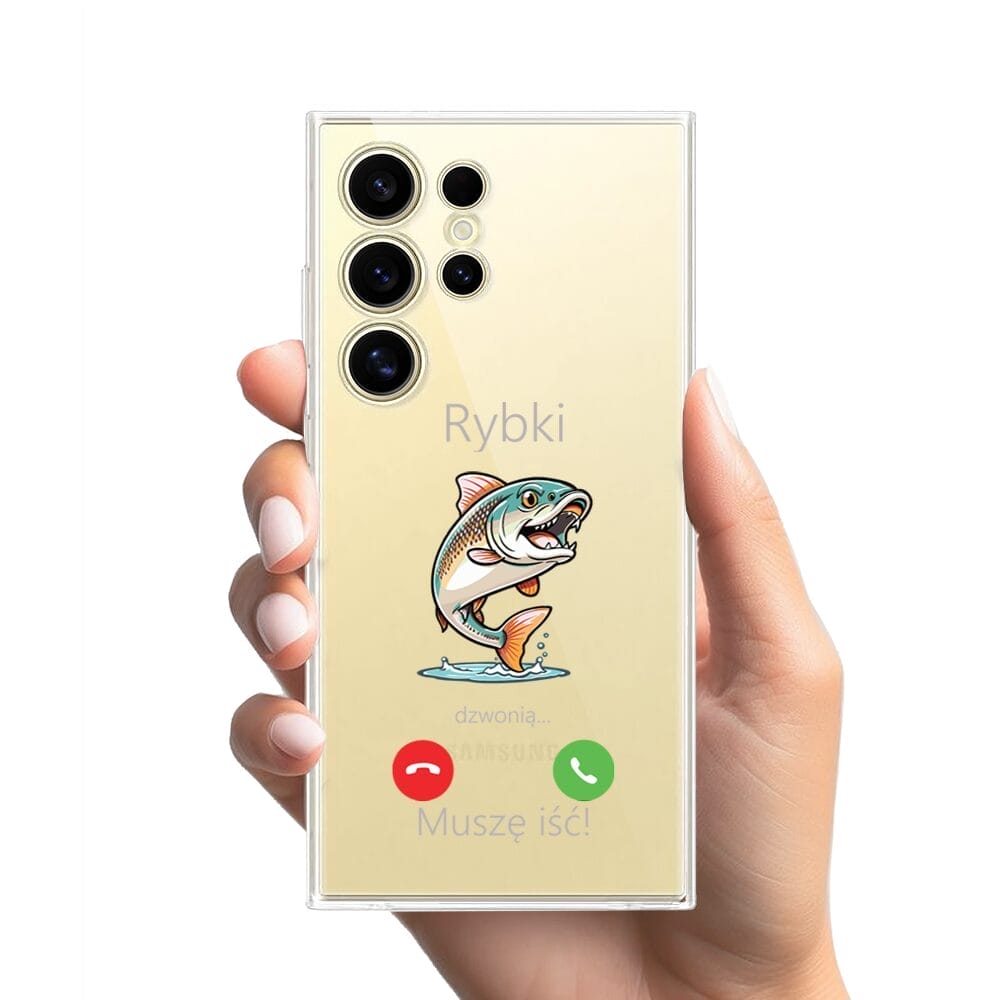 Etui do Samsung Galaxy S24 Ultra przeźroczyste, silikonowe Flexi, rybki dzwonią - obrazek 2