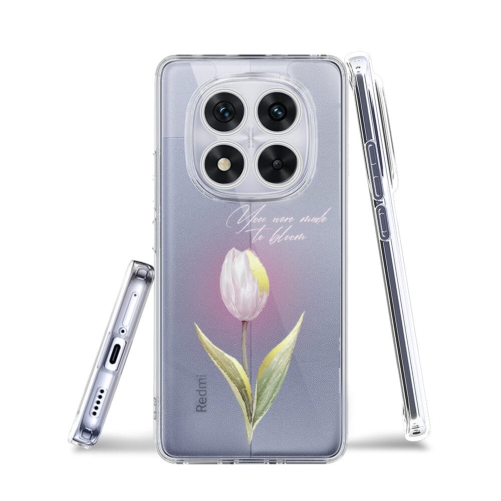 Etui do Xiaomi Redmi Note 14 Pro 5G przeźroczyste, silikonowe Flexi, kwiaty, tulipan - obrazek 3
