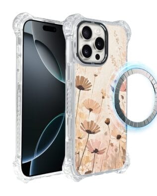 Etui do iPhone 16 Pro IBIZU DropGuard Ultra z MagSafe, Boho, Kwiatowa łąka