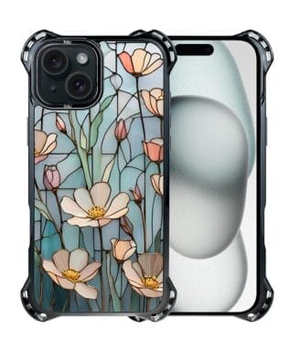 Etui do iPhone 15 IBIZU DropGuard Ultra z MagSafe, Barwy Szkła, Szept kwiatów polnych