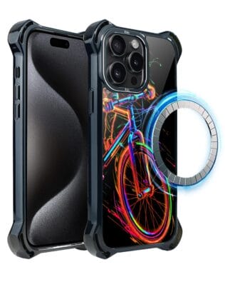 Etui do iPhone 15 Pro Max IBIZU DropGuard Ultra z MagSafe, #ElectroMove, Rowerowa wibracja