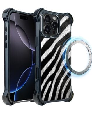 Etui do iPhone 16 Pro, Ibizu DropGuard Ultra z MagSafe, Zew Natury, Zebra