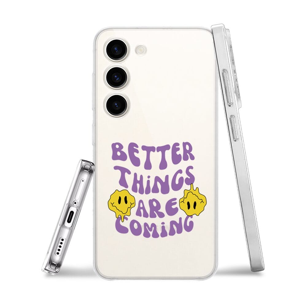 Etui do Samsung Galaxy S23 Plus przeźroczyste, silikonowe Flexi, Better Things Are Coming - obrazek 3