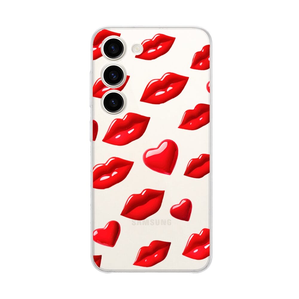 Etui do Samsung Galaxy S23 FE 5G przeźroczyste, silikonowe Flexi, czerwone usta