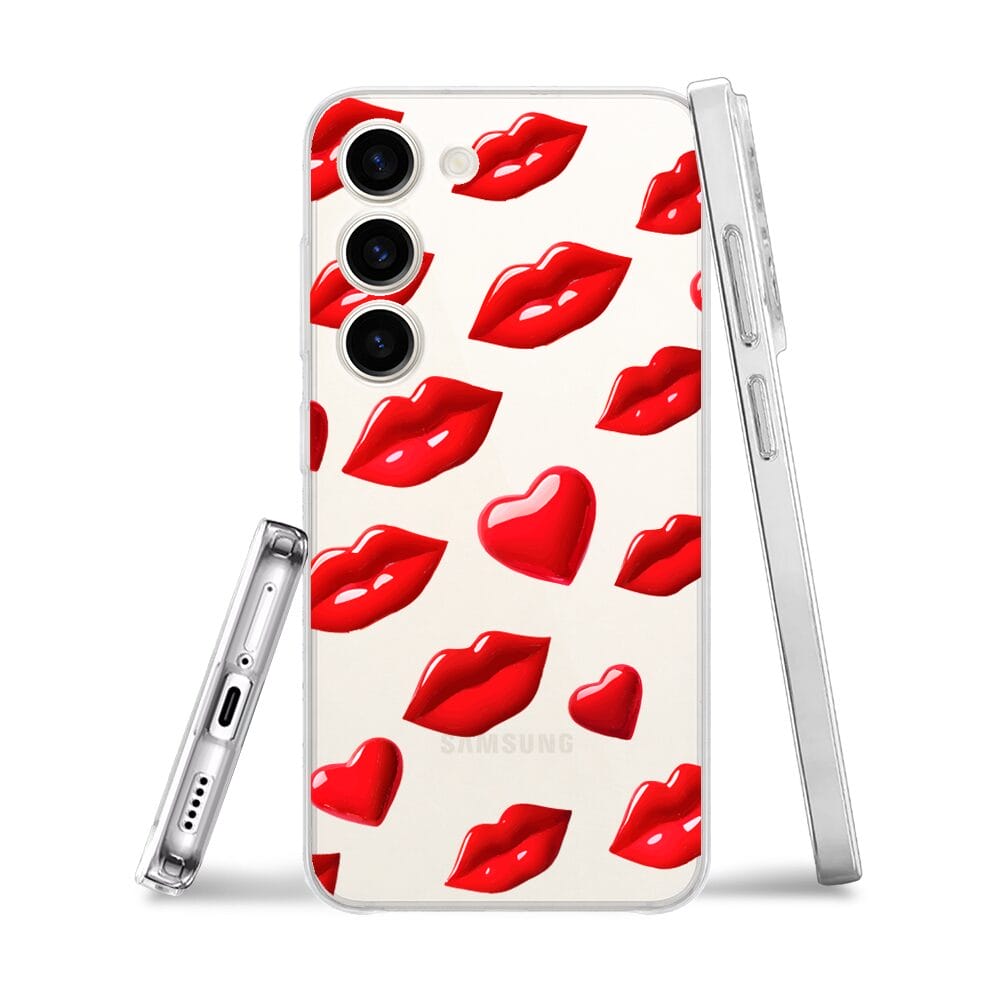 Etui do Samsung Galaxy S23 FE 5G przeźroczyste, silikonowe Flexi, czerwone usta - obrazek 3