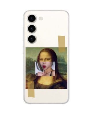 Etui do Samsung Galaxy S23 FE 5G przeźroczyste, silikonowe Flexi, Mona Lisa z lizakiem