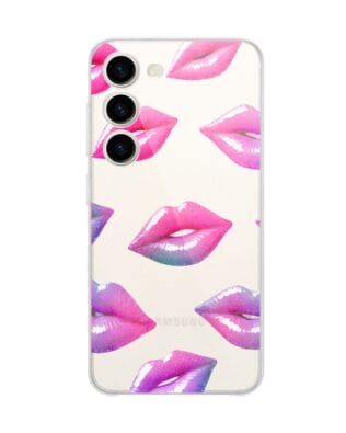 Etui do Samsung Galaxy S23 Plus przeźroczyste, silikonowe Flexi, hologramowe usta