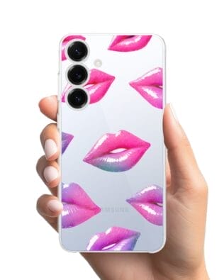 Etui do Samsung Galaxy S25 Plus przeźroczyste, silikonowe Flexi, hologramowe usta