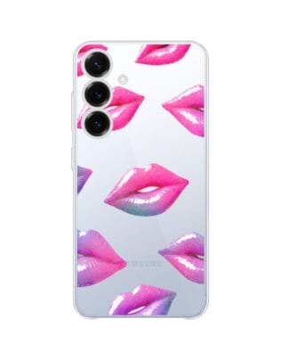 Etui do Samsung Galaxy S25 Plus przeźroczyste, silikonowe Flexi, hologramowe usta