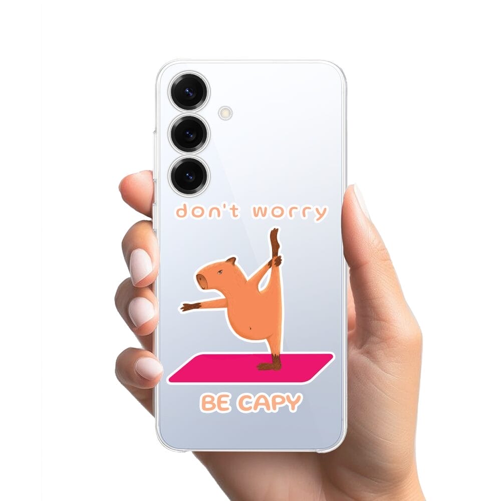 Etui do Samsung Galaxy S25 Plus przeźroczyste, silikonowe Flexi, kapibara - obrazek 2