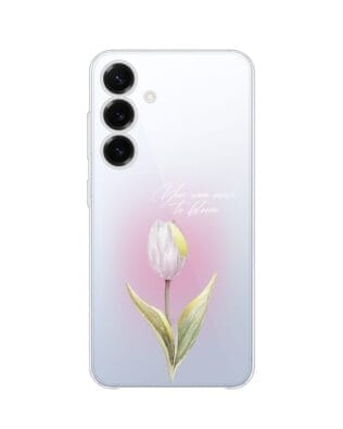 Etui do Samsung Galaxy S25 przeźroczyste, silikonowe Flexi, kwiaty, tulipan