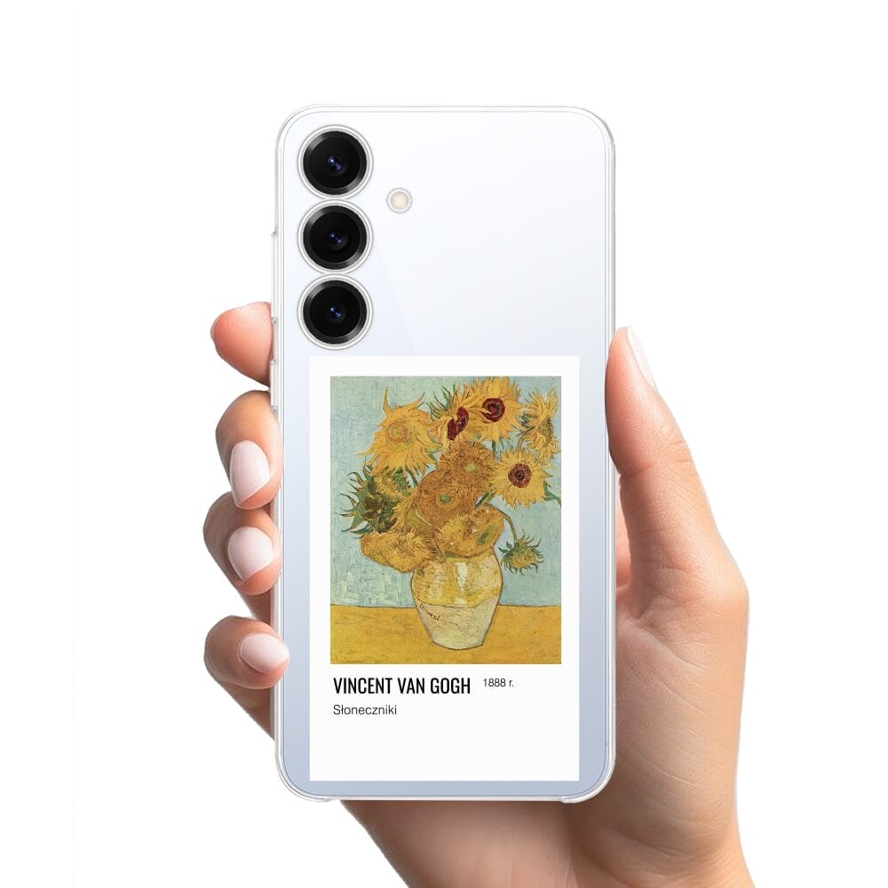 Etui do Samsung Galaxy S25 przeźroczyste, silikonowe Flexi, słoneczniki Van Gogh - obrazek 2