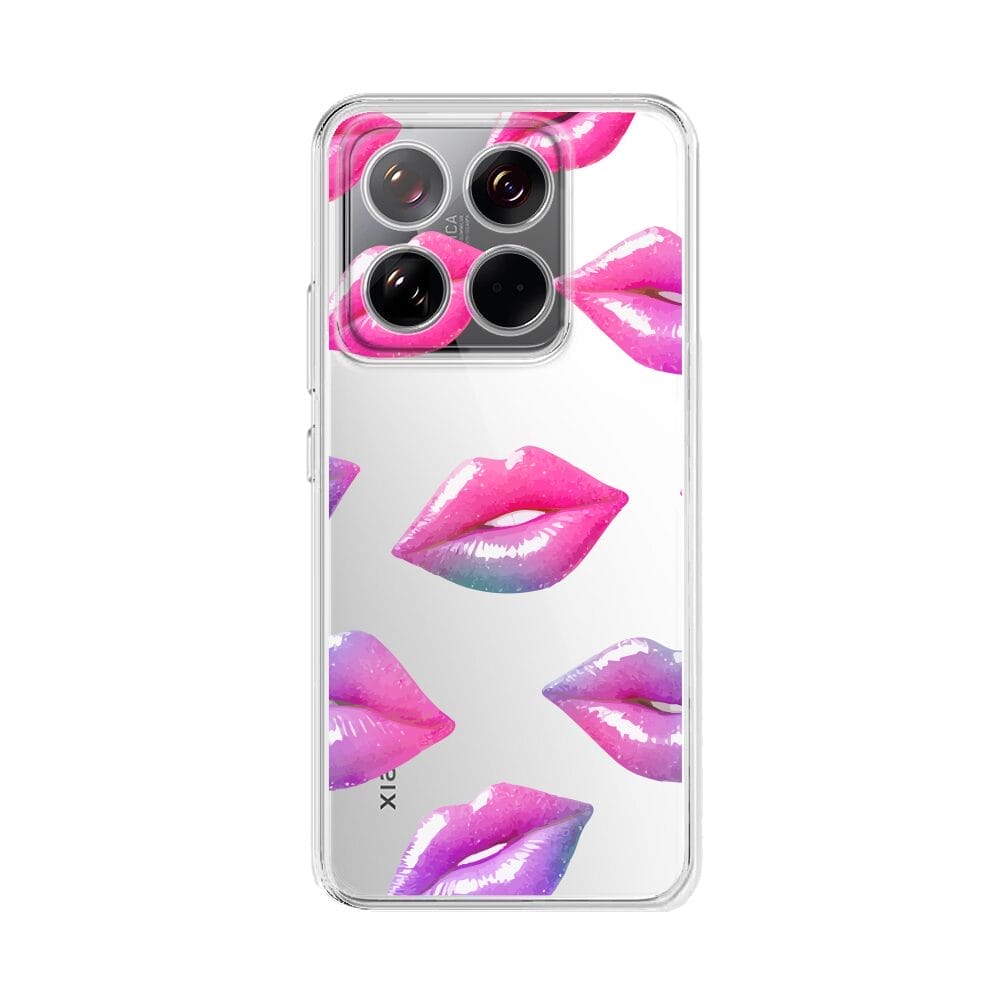 Etui do Xiaomi 14 Pro przeźroczyste, silikonowe Flexi, hologramowe usta