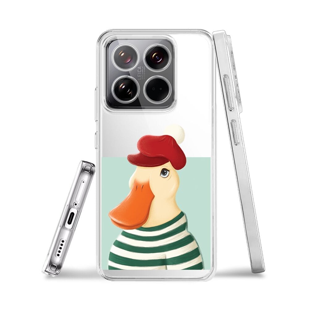 Etui do Xiaomi 14 Pro przeźroczyste, silikonowe Flexi, kaczuszka - obrazek 3