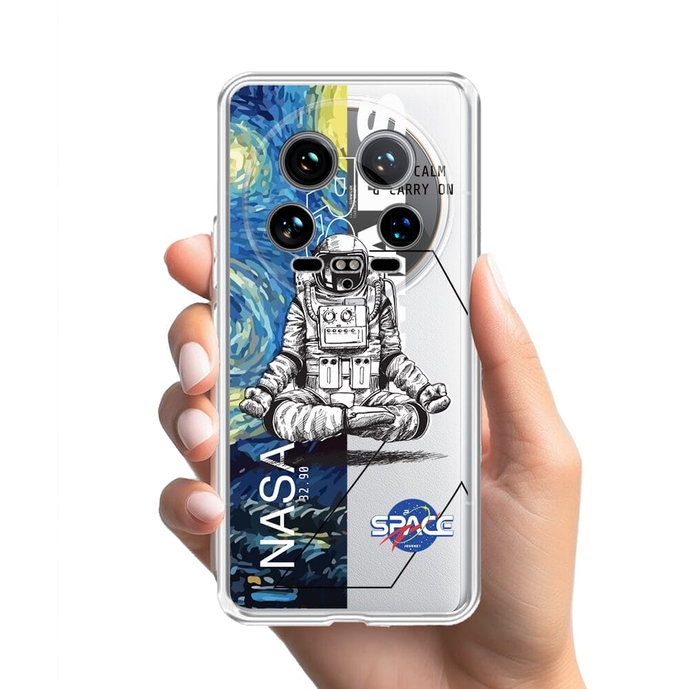 Etui do Xiaomi 14 Ultra przeźroczyste, silikonowe Flexi, Keep Calm in Cosmos - obrazek 2