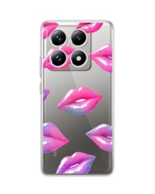Etui do Xiaomi 14T przeźroczyste, silikonowe Flexi, hologramowe usta