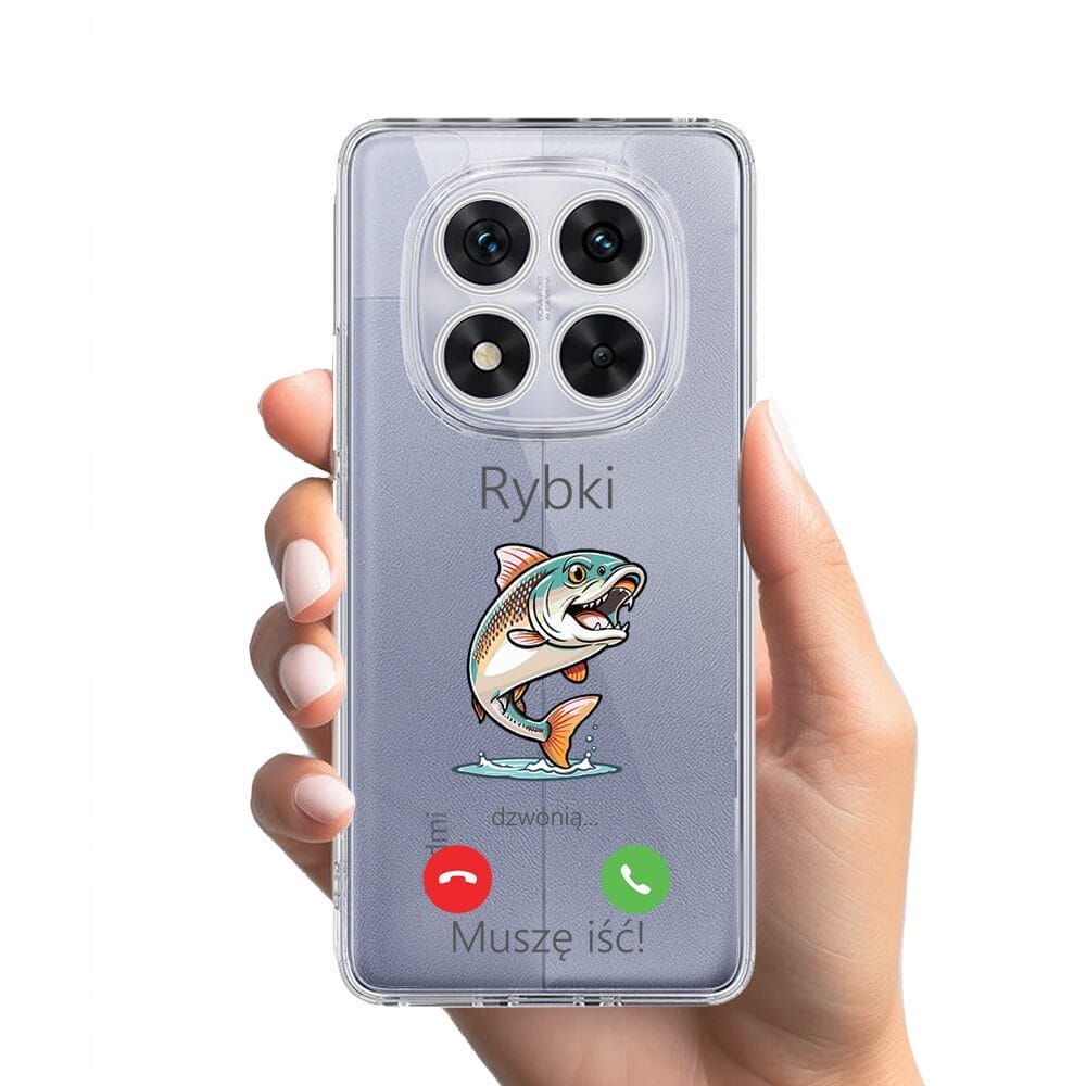 Etui do Xiaomi Redmi Note 14 Pro 5G przeźroczyste, silikonowe Flexi, rybki dzwonią - obrazek 2