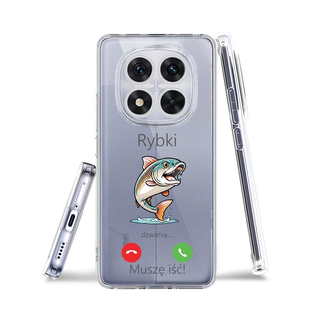 Etui do Xiaomi Redmi Note 14 Pro 5G przeźroczyste, silikonowe Flexi, rybki dzwonią - obrazek 3