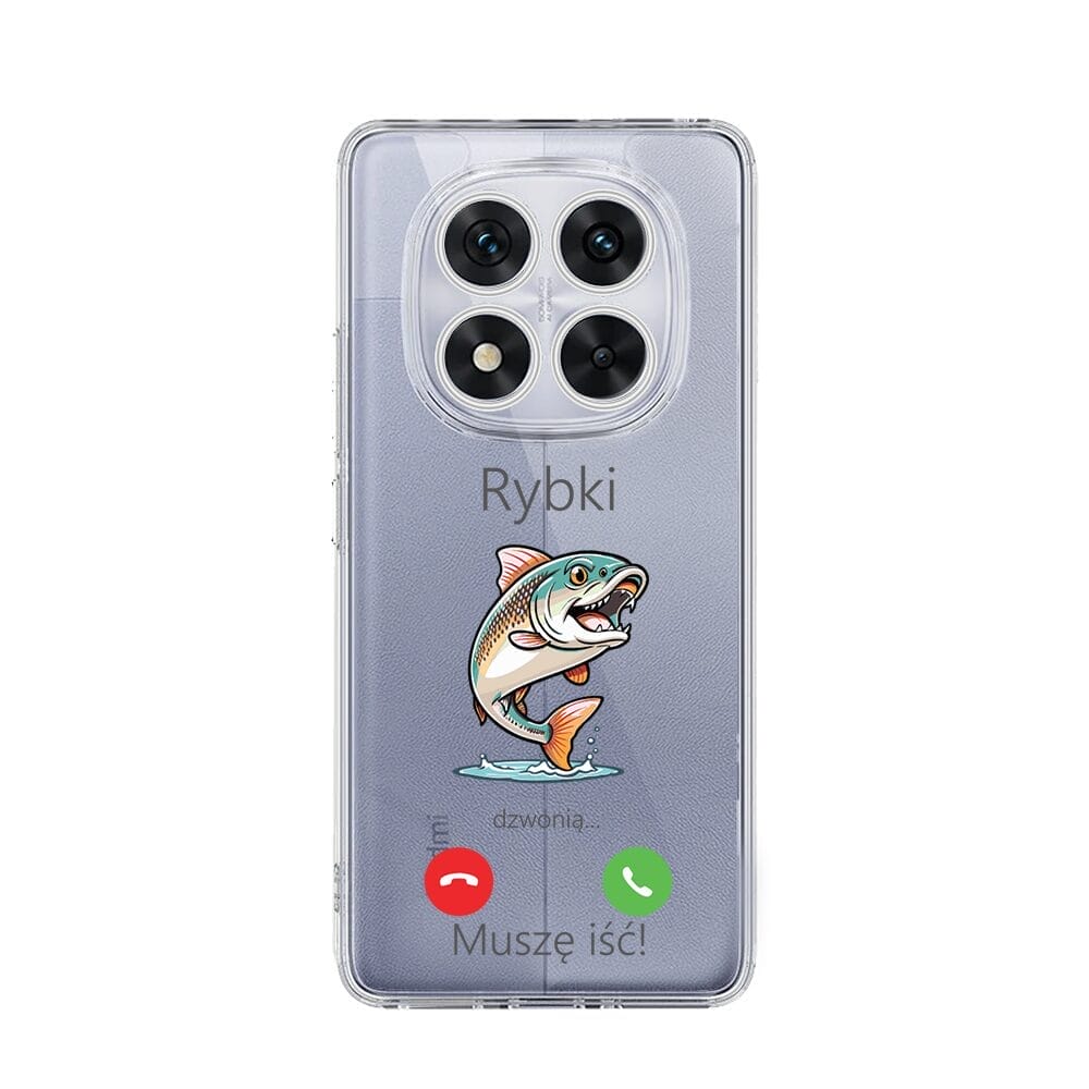 Etui do Xiaomi Redmi Note 14 Pro 5G przeźroczyste, silikonowe Flexi, rybki dzwonią