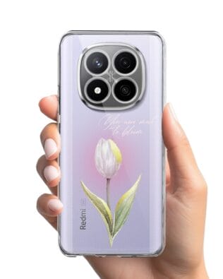 Etui do Xiaomi Redmi Note 14 Pro 4G przeźroczyste, silikonowe Flexi, kwiaty, tulipan