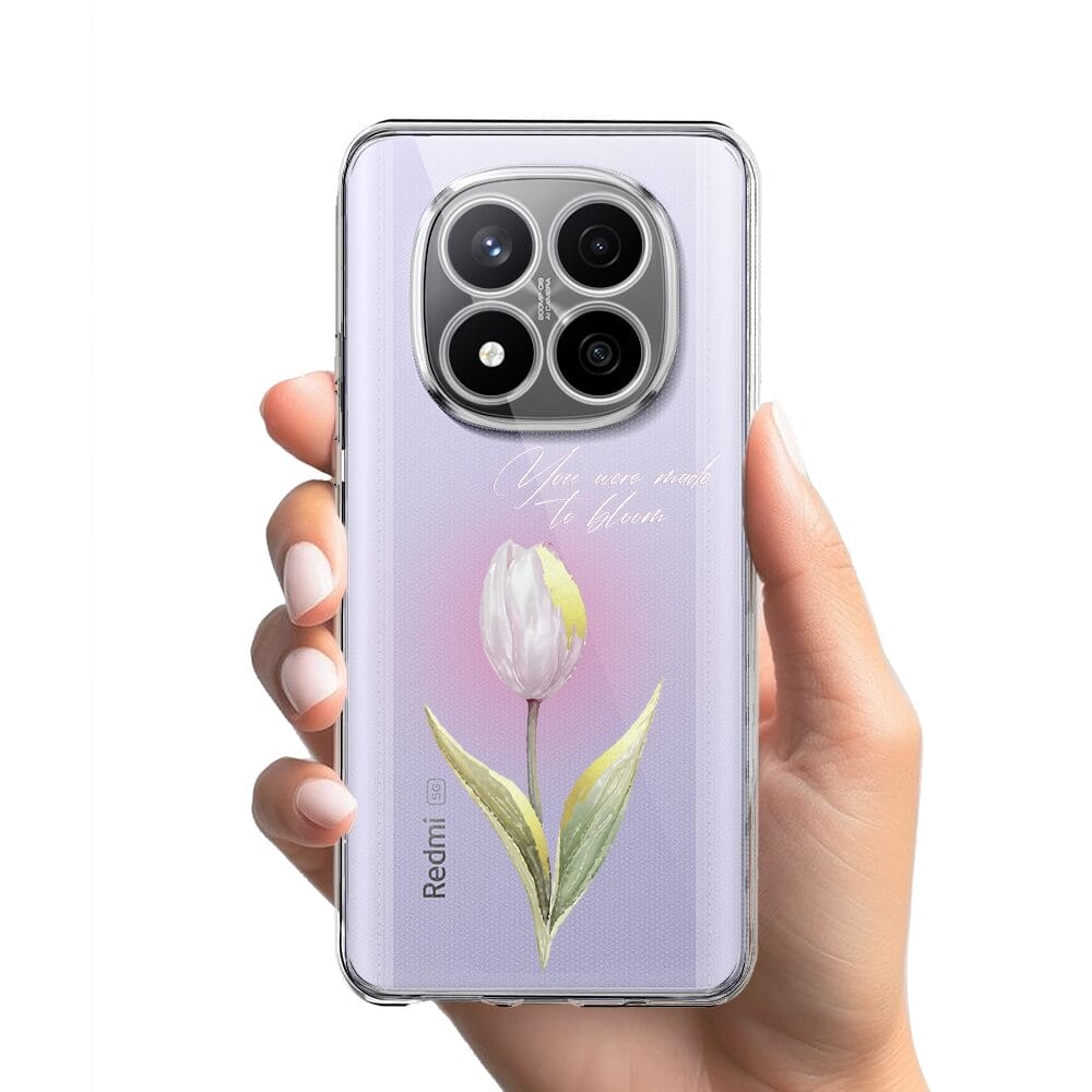 Etui do Xiaomi Redmi Note 14 Pro 4G przeźroczyste, silikonowe Flexi, kwiaty, tulipan - obrazek 2