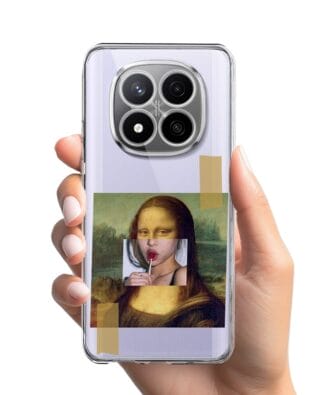 Etui do Xiaomi Redmi Note 14 Pro 4G przeźroczyste, silikonowe Flexi, Mona Lisa z lizakiem