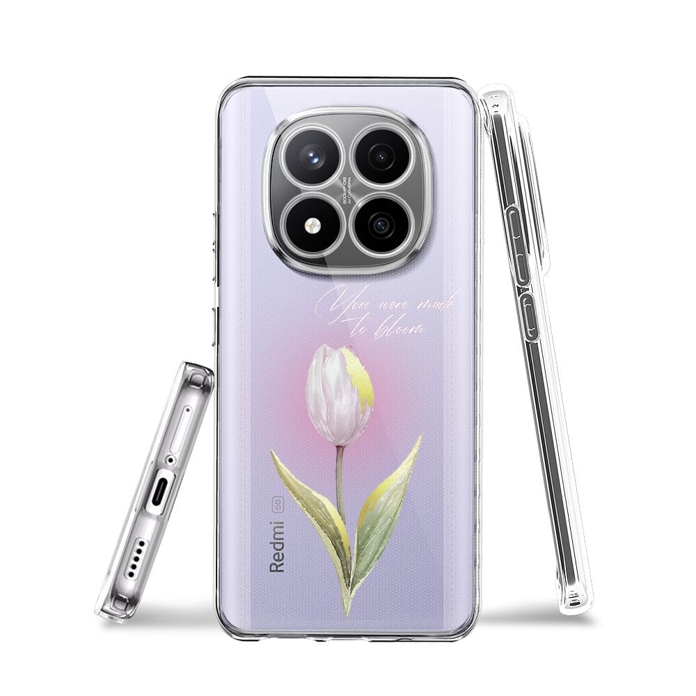 Etui do Xiaomi Redmi Note 14 Pro 4G przeźroczyste, silikonowe Flexi, kwiaty, tulipan - obrazek 3