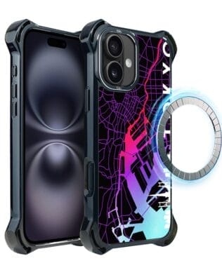 Etui do iPhone 16 Plus IBIZU DropGuard Ultra z MagSafe, mapy świata, Tokyo