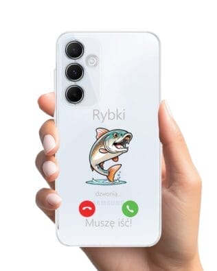 Etui do Samsung Galaxy A55 5G przeźroczyste, silikonowe Flexi, rybki dzwonią