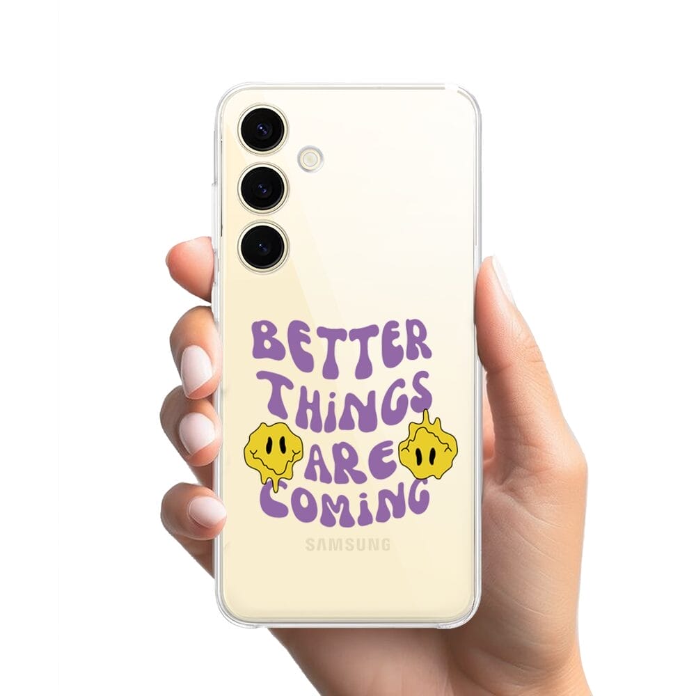Etui do Samsung Galaxy S24 Plus przeźroczyste, silikonowe Flexi, Better Things Are Coming - obrazek 2