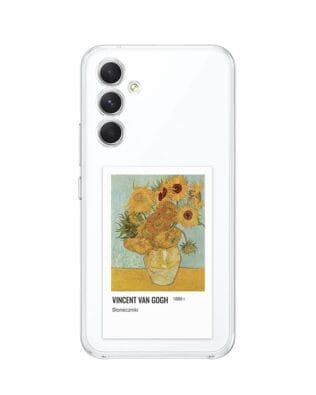 Etui do Samsung Galaxy A54 5G przeźroczyste, silikonowe Flexi, słoneczniki Van Gogh