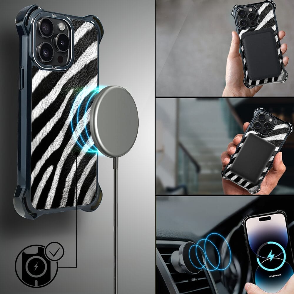 Etui do iPhone 14 Pro Max IBIZU DropGuard Ultra z MagSafe, Zew Natury, Zebra - obrazek 8