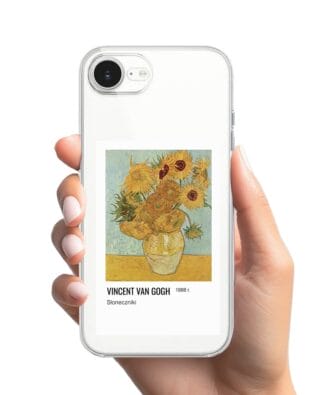 Etui do iPhone 16e przeźroczyste, silikonowe Flexi, słoneczniki Van Gogh