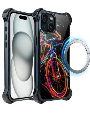 Etui do iPhone 15 IBIZU DropGuard Ultra z MagSafe, #ElectroMove, Rowerowa wibracja