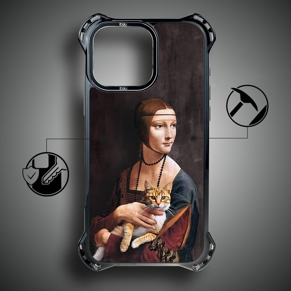 Etui do iPhone 15 Pro IBIZU DropGuard Ultra z MagSafe, Leonardo Da Vinci, dama z kotem - obrazek 7