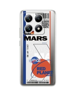 Etui do Xiaomi 14T przeźroczyste, silikonowe Flexi, bilet na Mars