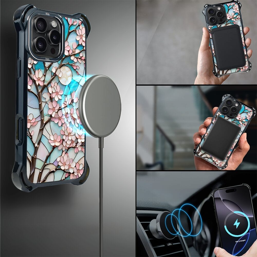 Etui do iPhone 16 Pro Max IBIZU DropGuard Ultra z MagSafe, Barwy Szkła, Księżycowa Wiśnia - obrazek 7