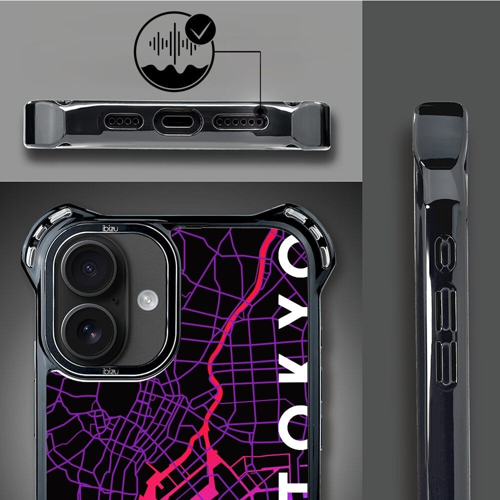 Etui do iPhone 16 IBIZU DropGuard Ultra z MagSafe, mapy świata, Tokyo - obrazek 4