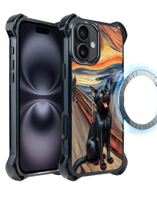 Etui iPhone 16 Plus IBIZU DropGuard Ultra z MagSafe, Edvard Munch, krzyk kota