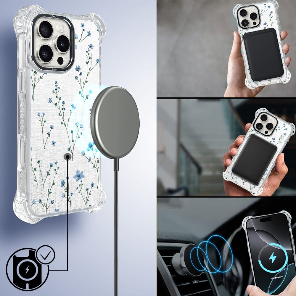 Etui do iPhone 16 Pro IBIZU DropGuard Ultra z MagSafe, Pastel Bloom, Niebieski sen - obrazek 8