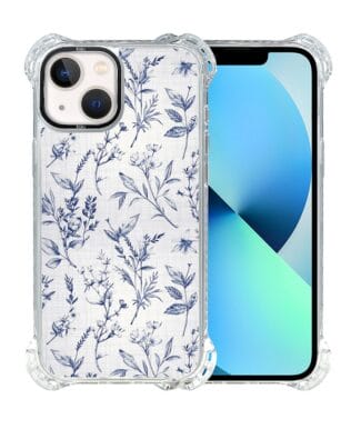 Etui iPhone 13 IBIZU DropGuard Ultra z MagSafe, Pastel Bloom, Lazurowe szepty