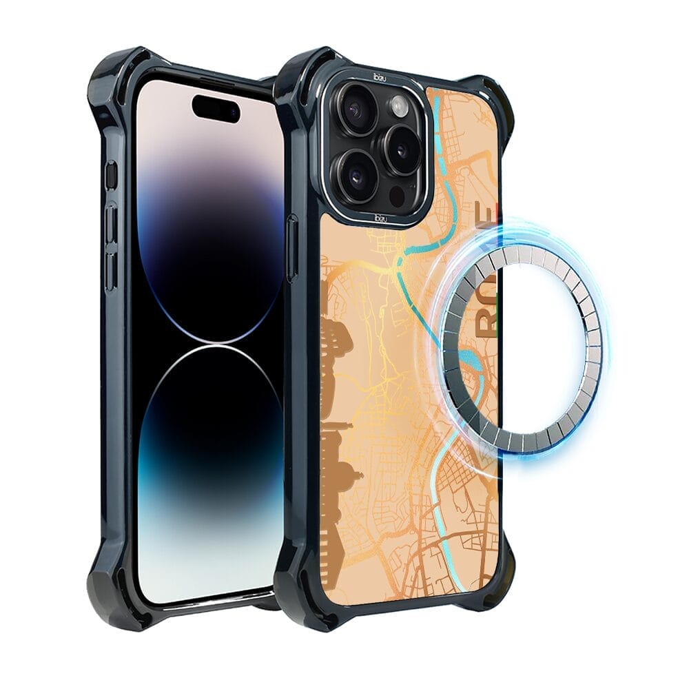 Etui do iPhone 14 Pro Max IBIZU DropGuard Ultra z MagSafe, Mapy Świata, Rome