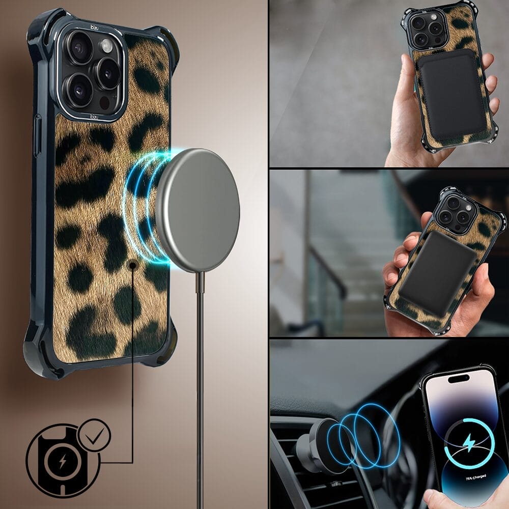 Etui do iPhone 14 Pro Max IBIZU DropGuard Ultra z MagSafe, Zew Natury, Lampart - obrazek 8