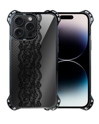 Etui do iPhone 14 Pro IBIZU DropGuard Ultra z MagSafe, Midnight, Ornamentowa koronka