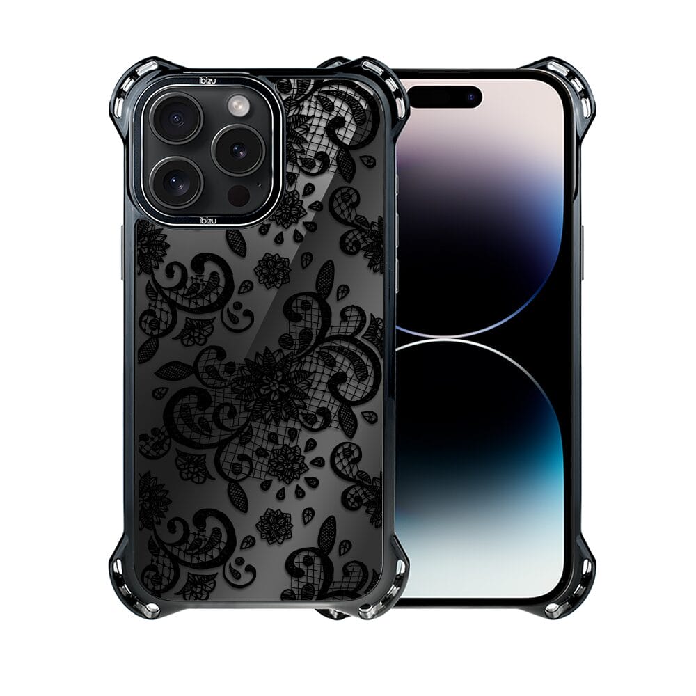 Etui do iPhone 14 Pro IBIZU DropGuard Ultra z MagSafe, Midnight, Koronkowa czerń - obrazek 2
