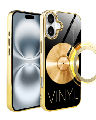 Etui do iPhone 16 Plus IBIZU Elite Glass z MagSafe Golden Midnight, Vinyl Lux, złote