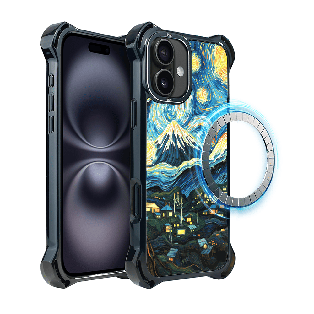 Etui iPhone 16 IBIZU DropGuard Ultra z MagSafe, Van Gogh, gwieździsta noc
