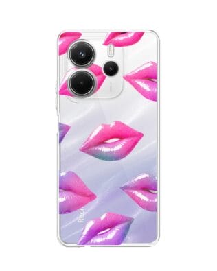 Etui do Xiaomi Redmi Note 14 4G przeźroczyste, silikonowe Flexi, hologramowe usta